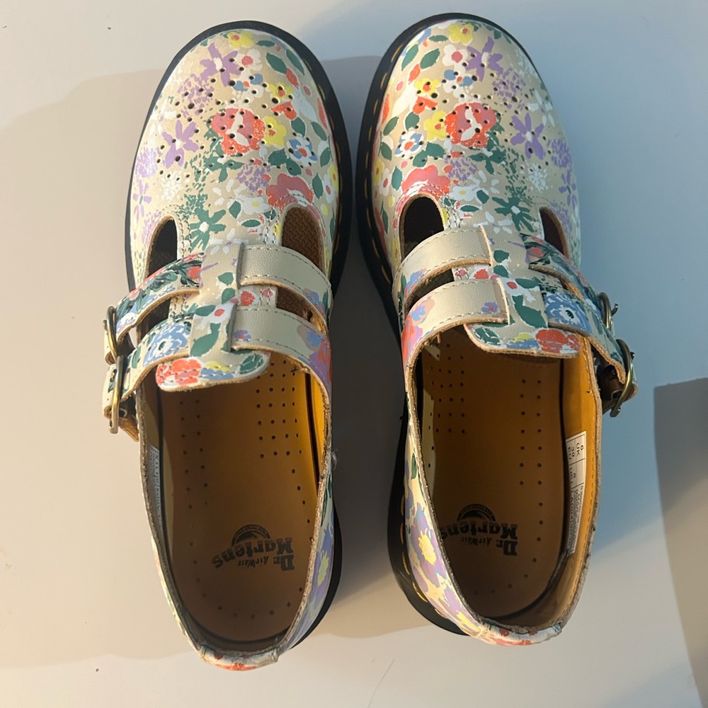 Dr. Martens Colorful Floral Buckle Flats